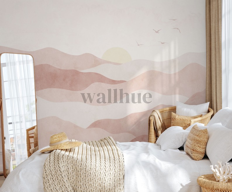 Soothing Waves and Sunrise Wallpaper Mural