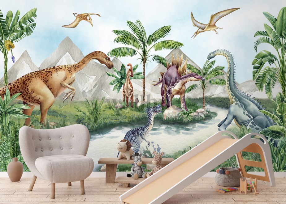 Enchanted Dinosaur Park Kids Wallpaper Mural