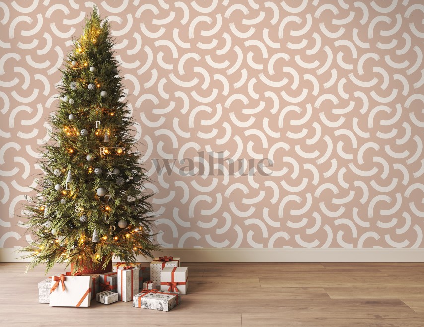 Minimalist Crescent Swirls Wallpaper Mural