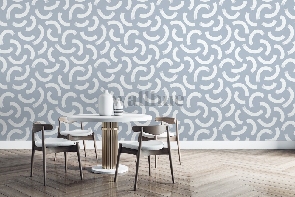 Minimalist Crescent Swirls Wallpaper Mural