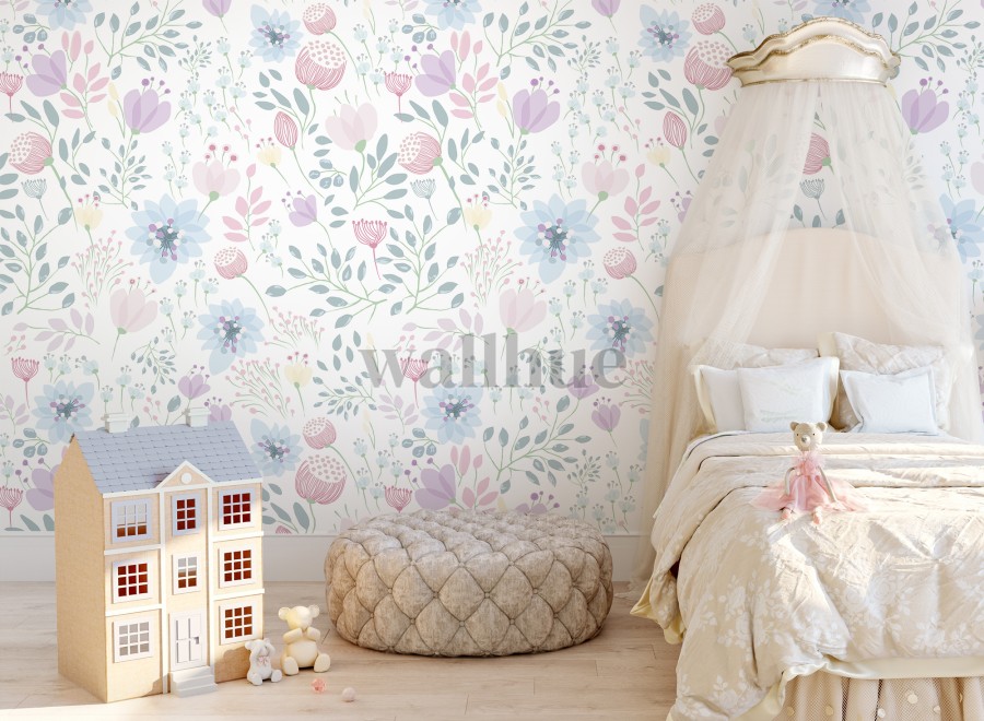 Delicate Floral Bloom Wallpaper Mural 