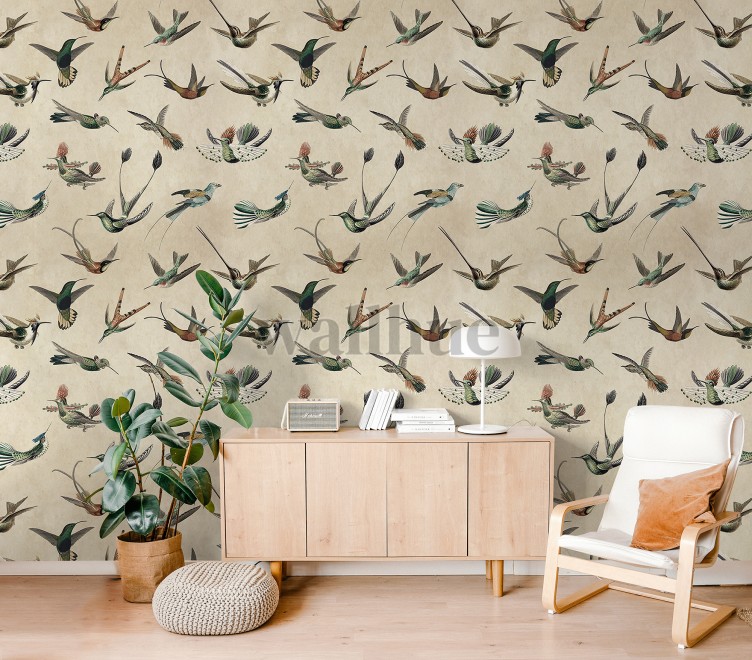 Antique Hummingbirds Wallpaper Mural