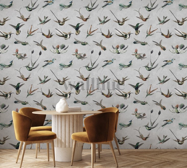 Antique Hummingbirds Wallpaper Mural 