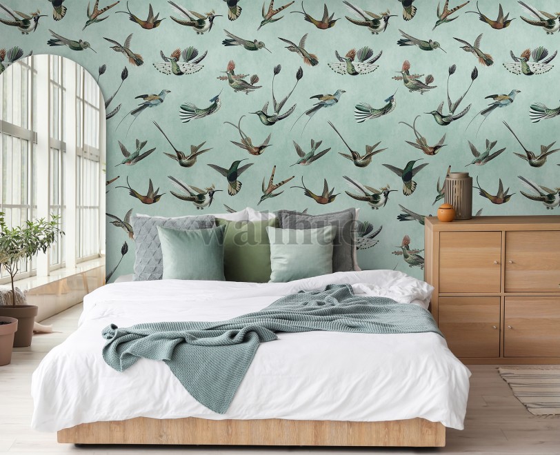 Antique Hummingbirds Wallpaper Mural 