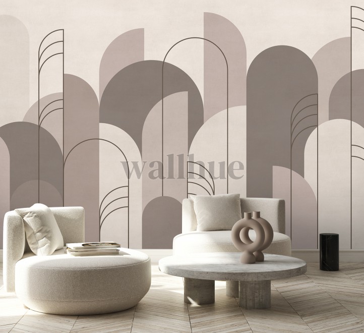 Modern Minimalist Abstract Arches Wallpaper Mural