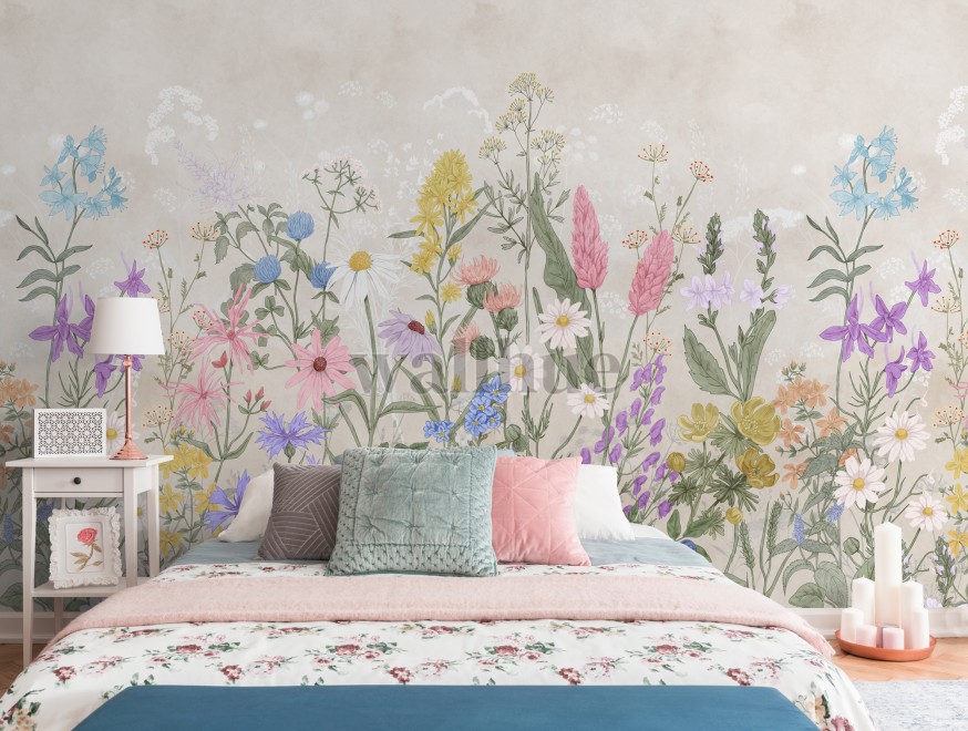 Wild Floral Landscape Nursery Wallpaper Mural