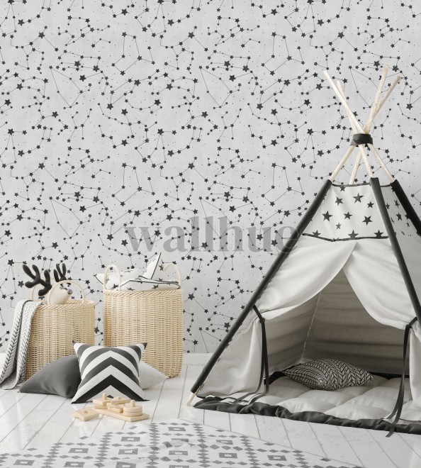 Astronomical Star Patterns Kids Room Wallpaper