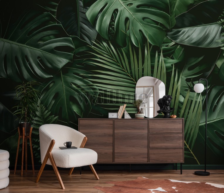 Tropical Jungle Leaves Wallpaper Mural