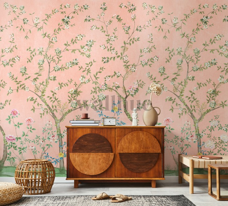 Soothing Forest and Flowers Wallpaper Mural