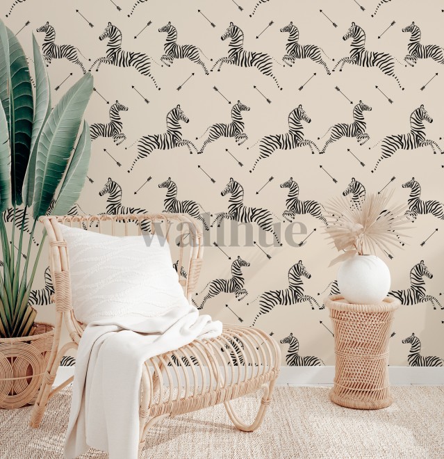 Wildlife Zebra with Arrows Wallpaper Mural