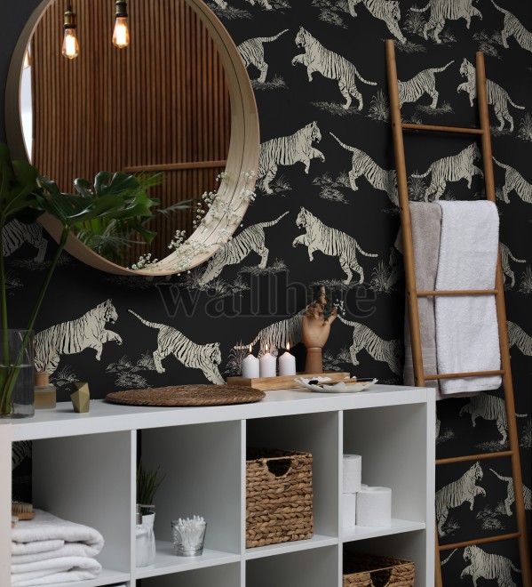 Wild Tiger Pattern Wallpaper Mural