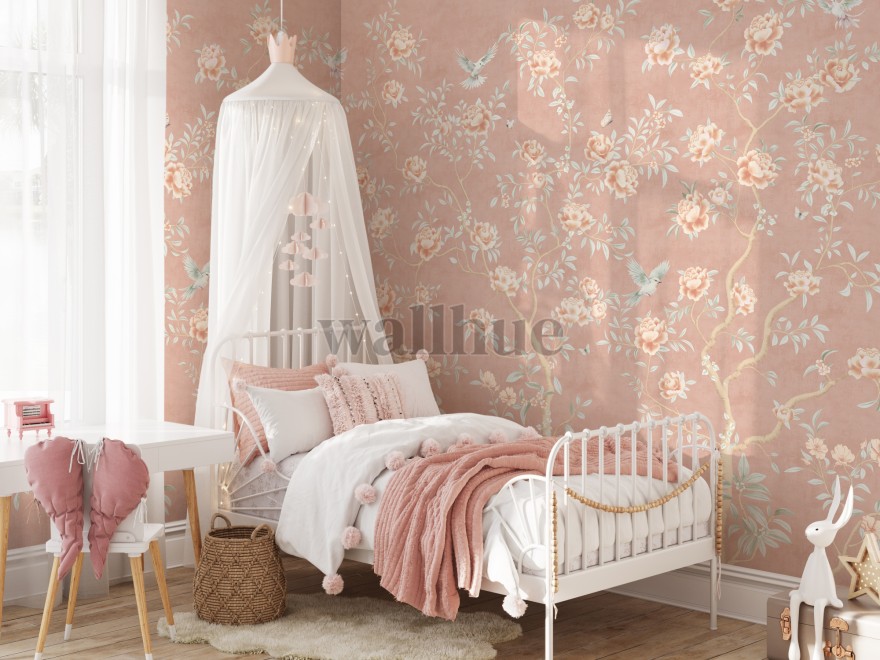 Chinoiserie Chic Floral Elegance Wallpaper Mural