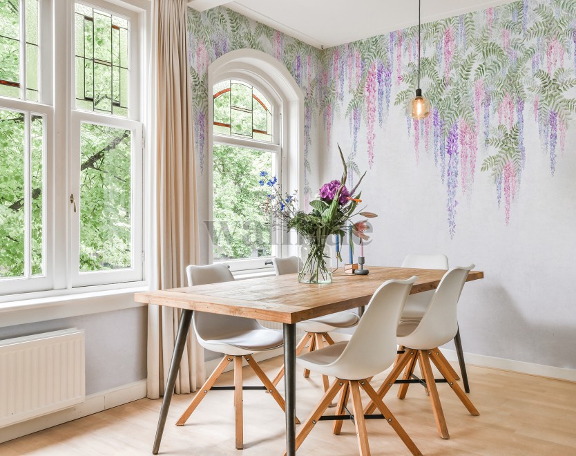 Soft Wisteria Elegance Wallpaper Mural