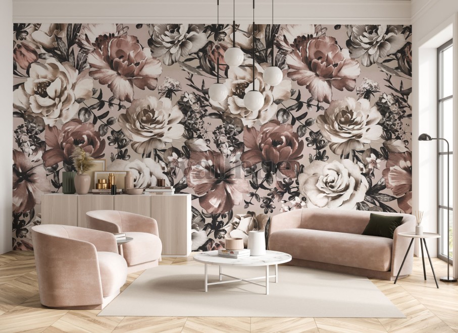 Elegant Peony Whispers Wallpaper Mural