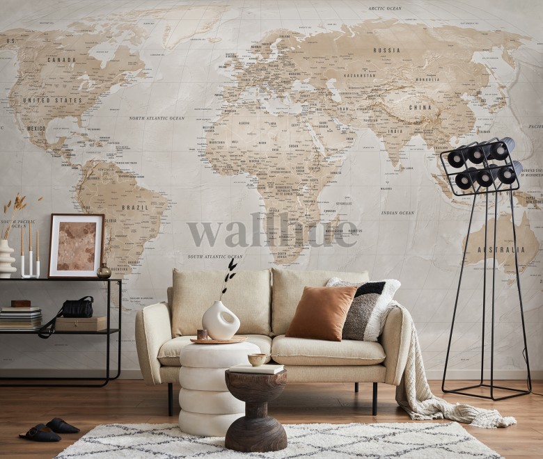 Global Geographic  World Map Wallpaper Mural