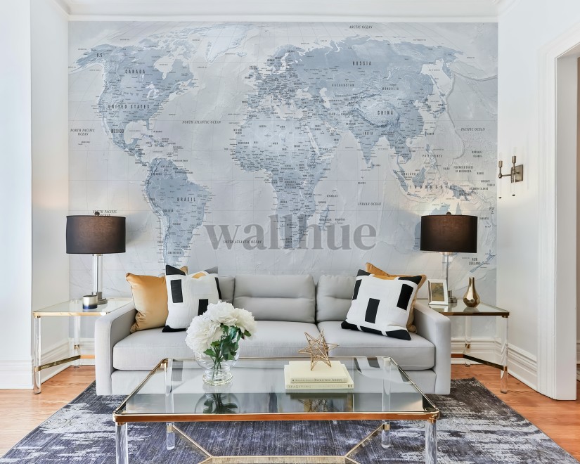 Global Geographic  World Map Wallpaper Mural