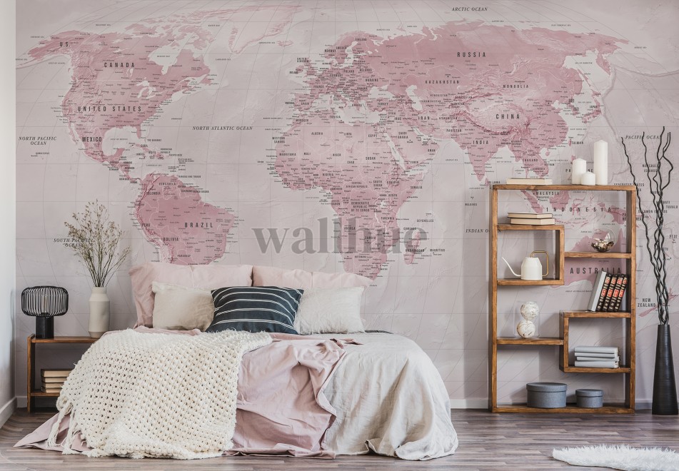 Global Geographic  World Map Wallpaper Mural