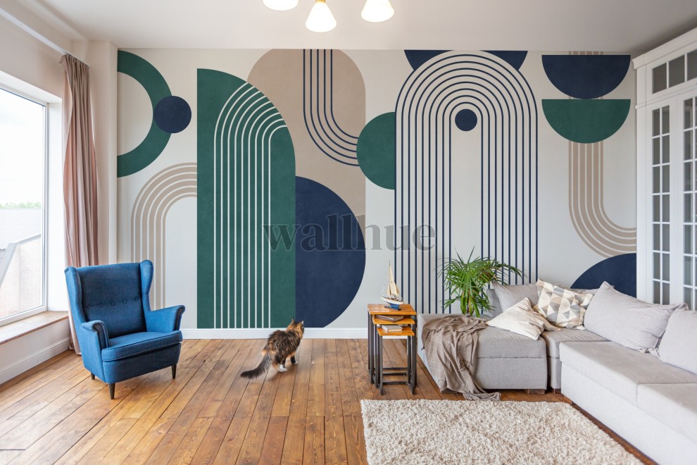 Modern Geometric Arch Lines Wallpaper Mural