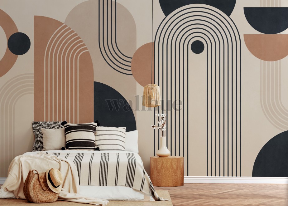 Modern Geometric Arch Lines Wallpaper Mural