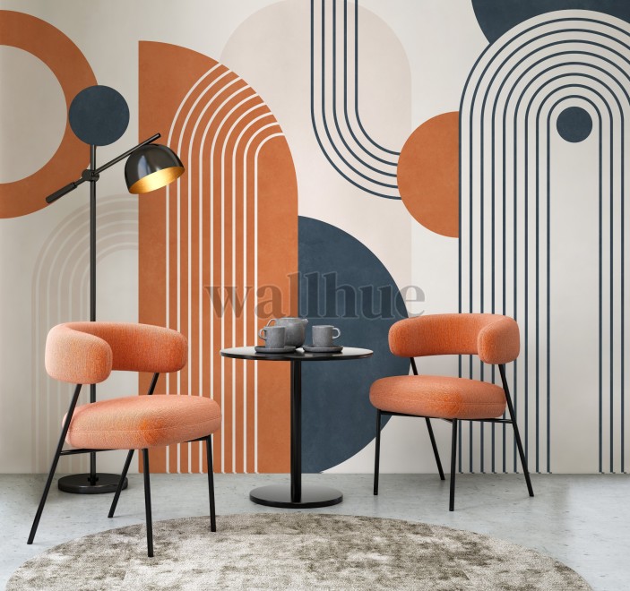 Modern Geometric Arch Lines Wallpaper Mural