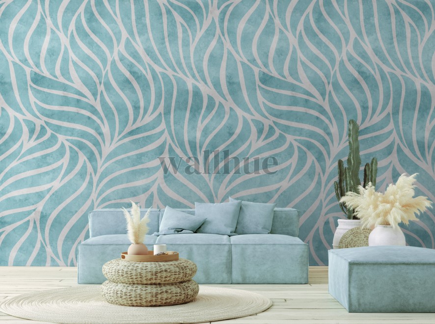 Abstract Wave Patterns Elegant Wallpaper Mural