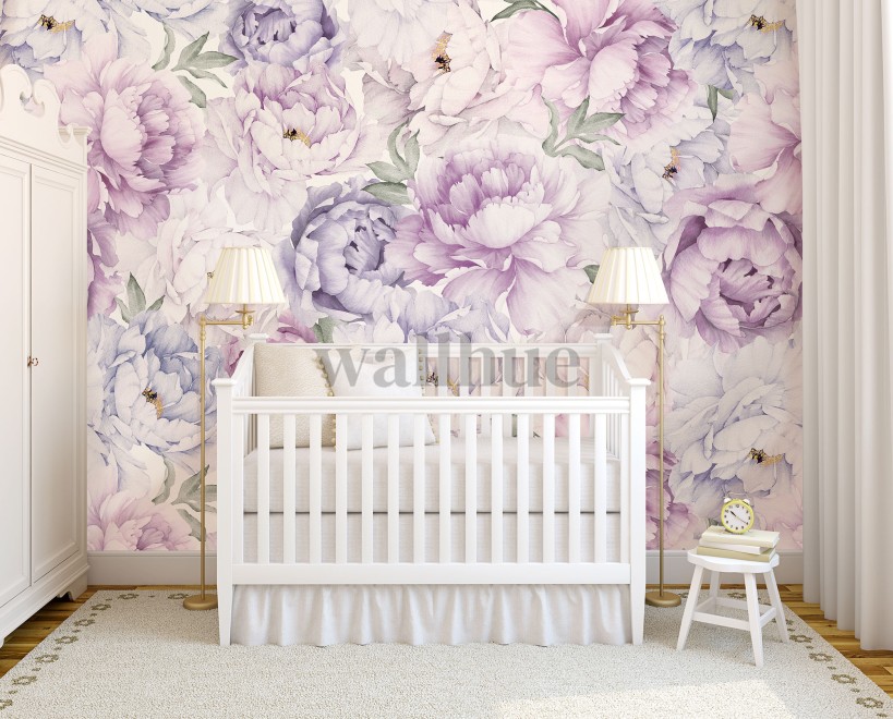 Elegant Peony Blossom Wallpaper Mural