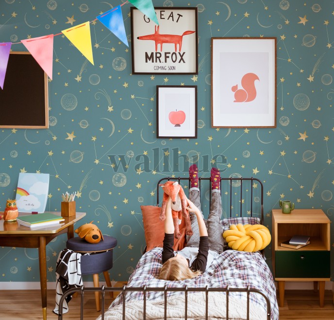 Watercolor Celestial Star Map Wallpaper Mural Watercolor Celestial Star Map Wallpaper Mural