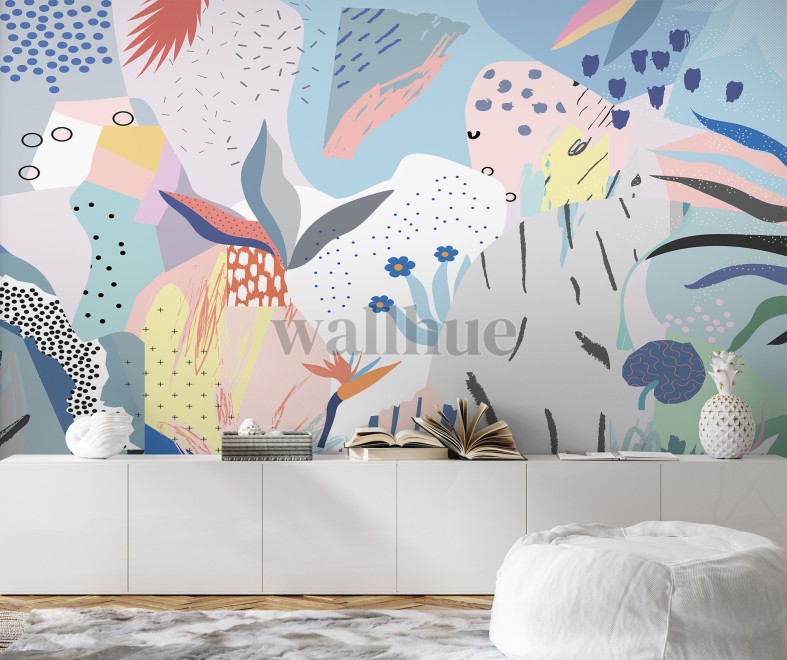 Abstract Modern Shapes Wallpaper Mural