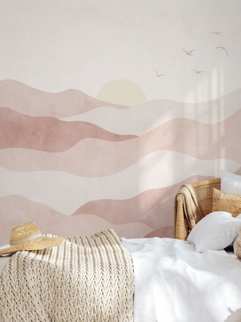 Soothing Waves and Sunrise Wallpaper Mural