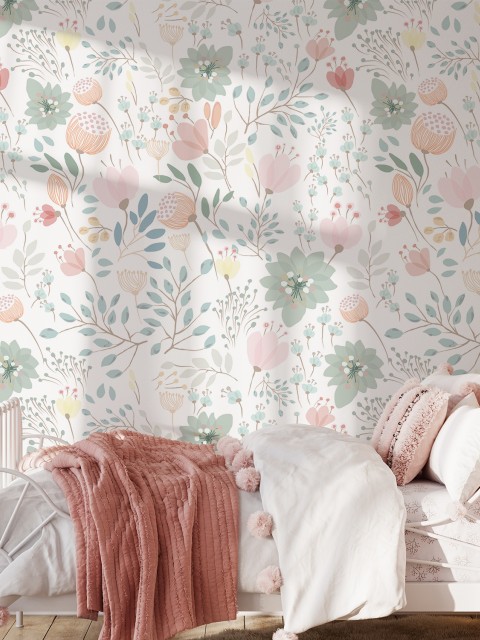 Delicate Floral Bloom Wallpaper Mural 