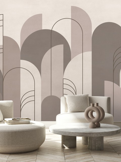 Modern Minimalist Abstract Arches Wallpaper Mural