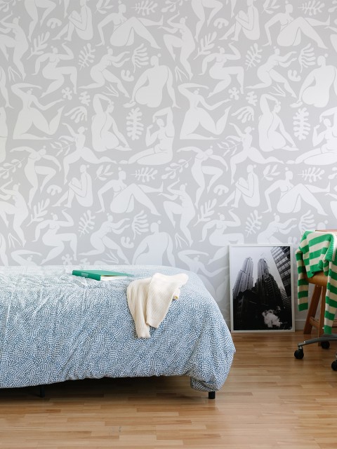 Elegant Abstract Ballet Figures Wallpaper Mural