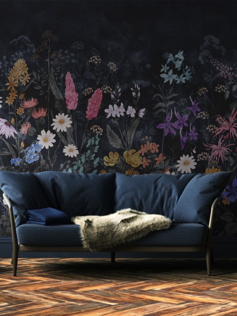 Wild Floral Landscape Nursery Wallpaper Mural