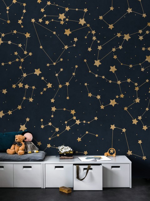 Astronomical Star Patterns Kids Room Wallpaper