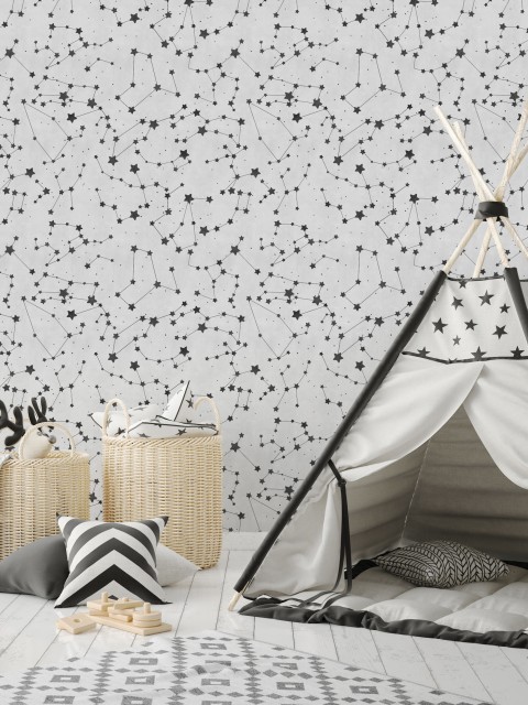 Astronomical Star Patterns Kids Room Wallpaper