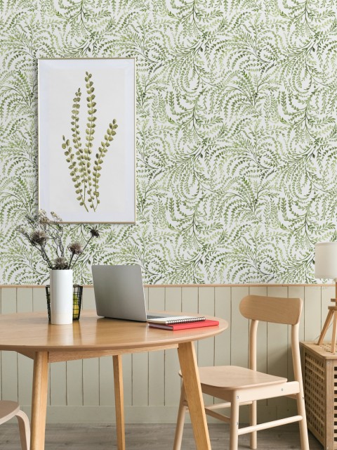 Lush Fern Leaf Pattern Wallpaper Mural