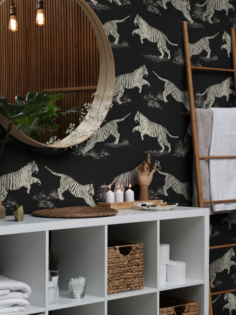 Wild Tiger Pattern Wallpaper Mural