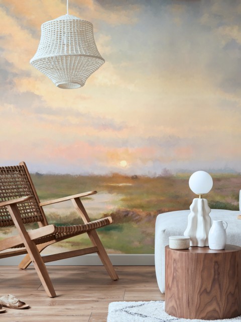 Sunrise Pastel Tones Artistic Wallpaper Mural