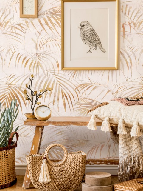 Tropical Palm Leaves Wallpaper Mural