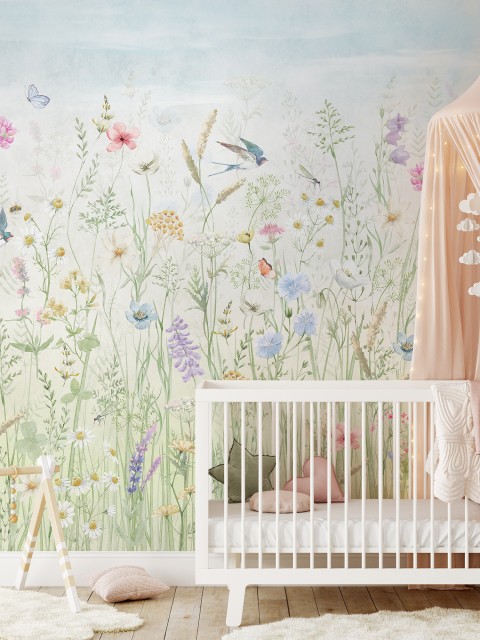 Delicate Floral Harmony Nature Wallpaper Mural