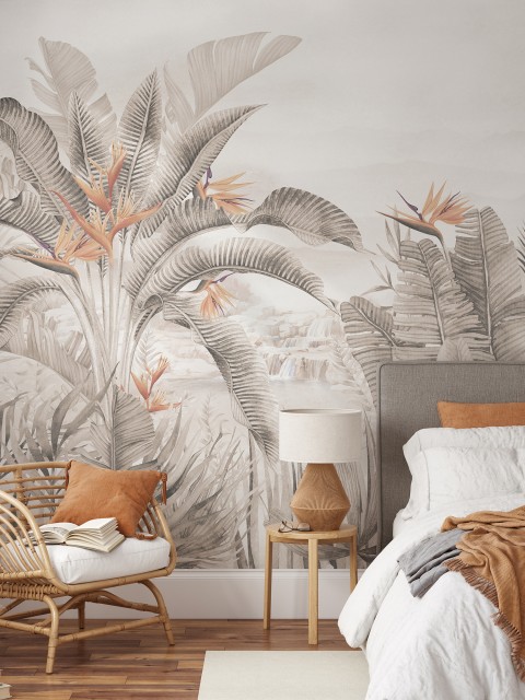 Tropical Paradise Flower Garden Wallpaper Mural