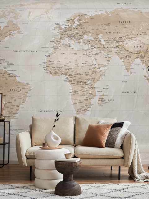 Global Geographic  World Map Wallpaper Mural