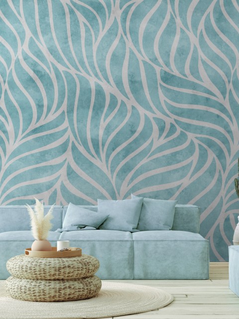 Abstract Wave Patterns Elegant Wallpaper Mural