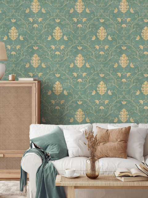 Elegant Floral Vine Pattern Wallpaper Mural