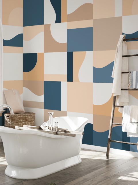 Abstract Colorful Geometric Shapes Wallpaper Mural