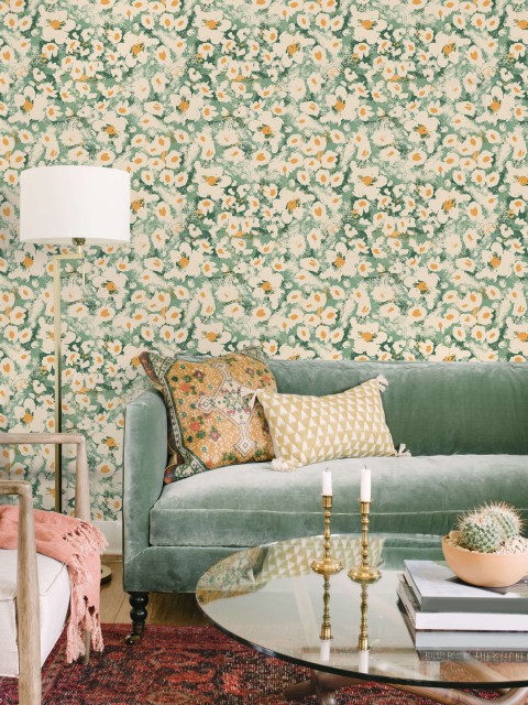 Abstract Floral Impressions Pattern Wallpaper Mural