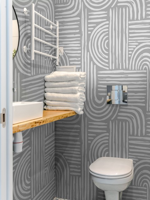 Abstract Minimalist Contour Lines Wallpaper Mural