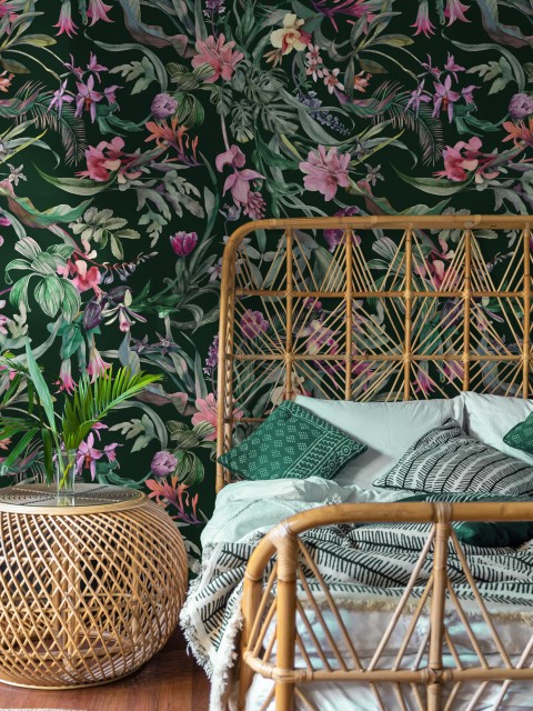 Exquisite Midnight Garden Bloom Wallpaper Mural