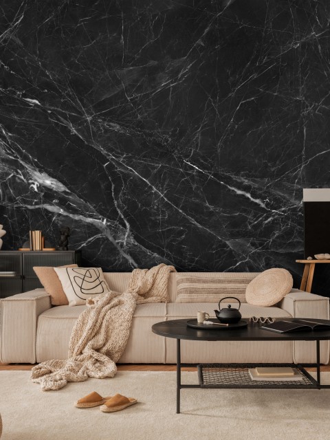 Luxury Dark Marble Effect Wallpaper Mural