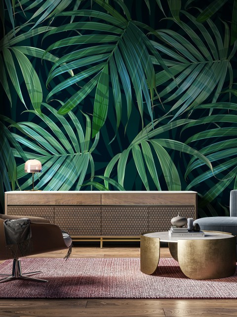 Lush Tropical Palm Fronds Wallpaper Mural